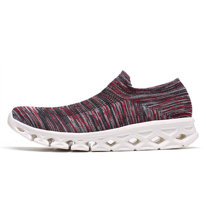 Men Outdoor Walking Flying Woven Breathable Ultra-light Walking Shoes