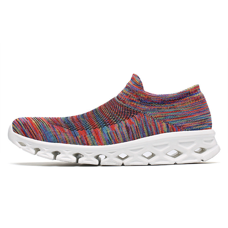 Men Outdoor Walking Flying Woven Breathable Ultra-light Walking Shoes