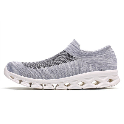 Men Outdoor Walking Flying Woven Breathable Ultra-light Walking Shoes