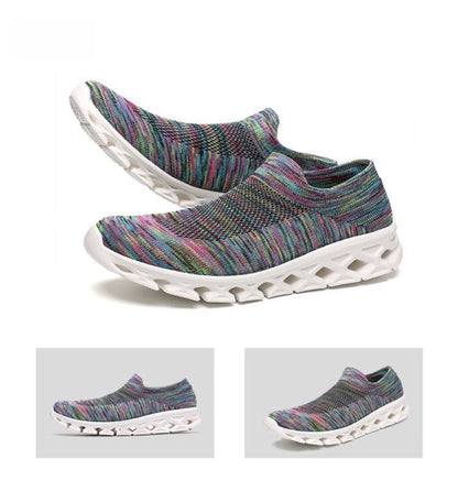 Men Outdoor Walking Flying Woven Breathable Ultra-light Walking Shoes