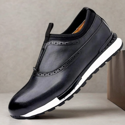 Men's Leather Slip-On Sneakers - Free Shipping