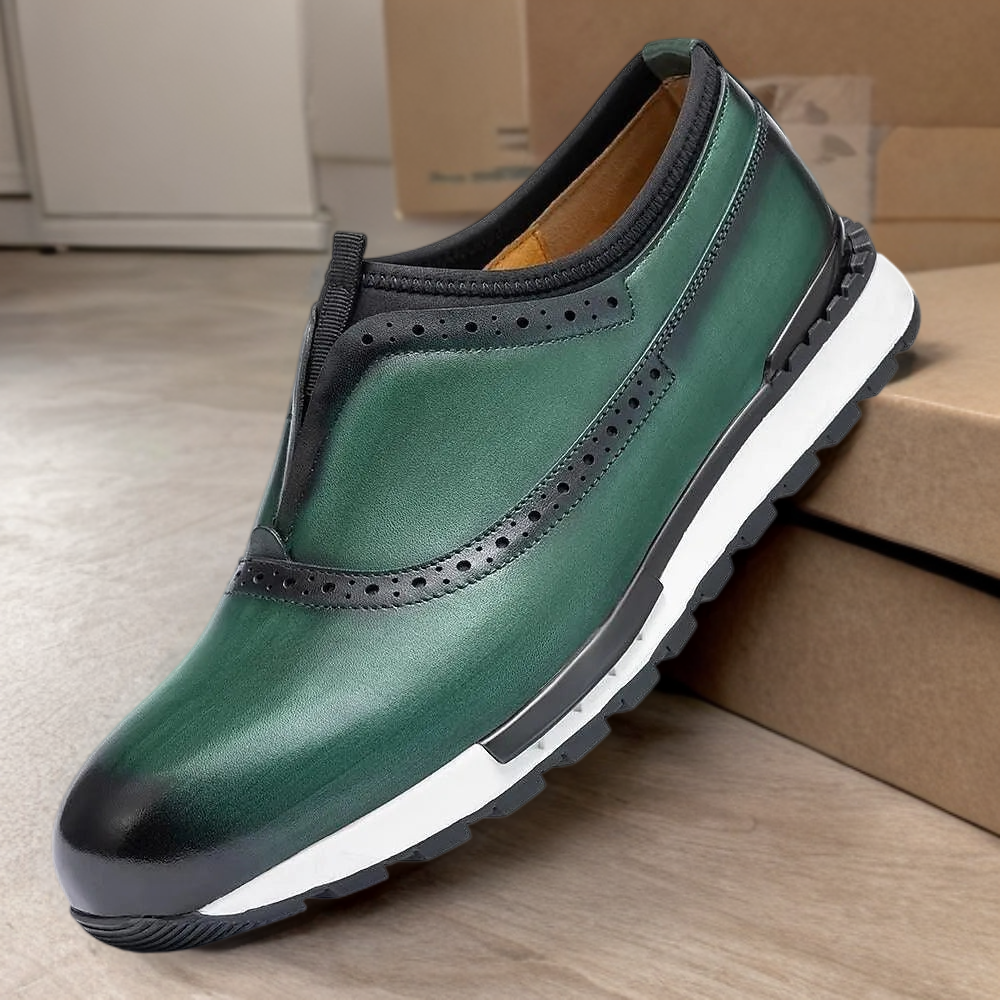 Men's Leather Slip-On Sneakers - Free Shipping