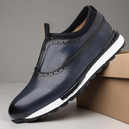 Men's Leather Slip-On Sneakers - Free Shipping