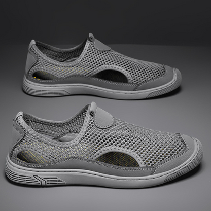 Lightweight Mesh Slip-On Athletic Shoes with Ventilation Panels