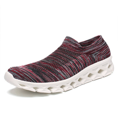 Men Outdoor Walking Flying Woven Breathable Ultra-light Walking Shoes