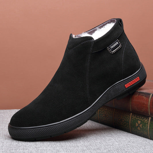 Men's leather & wool warm boots