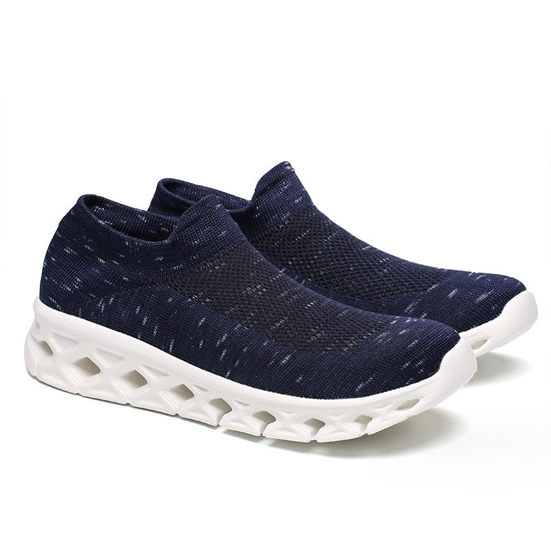 Men Outdoor Walking Flying Woven Breathable Ultra-light Walking Shoes