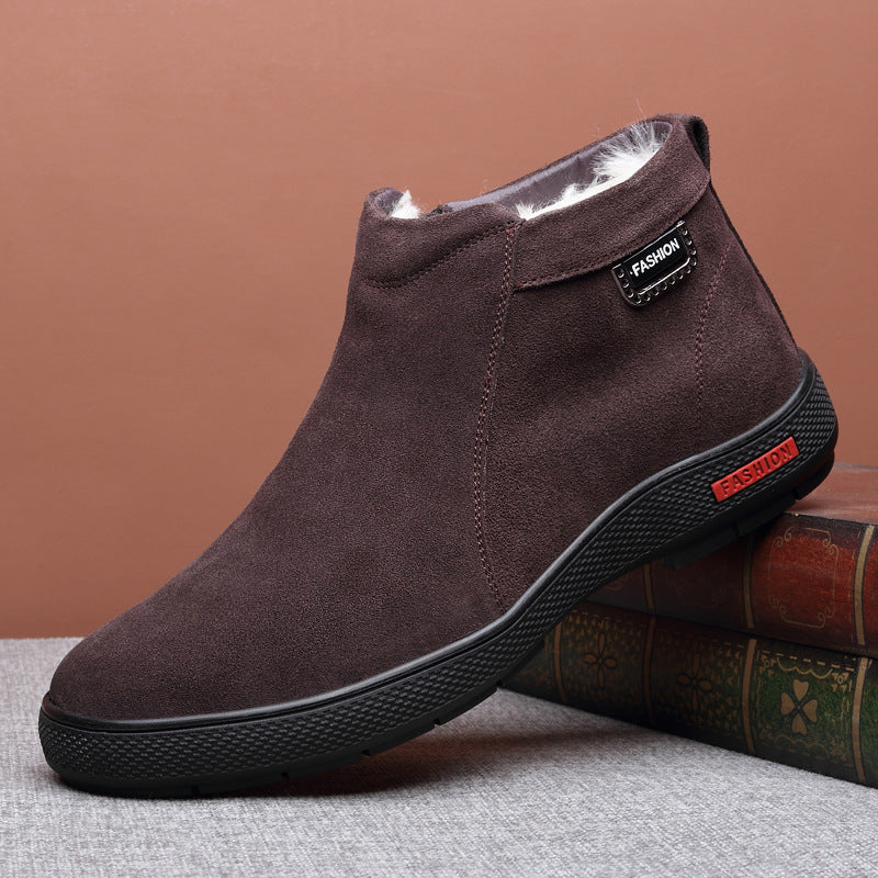 Men's leather & wool warm boots