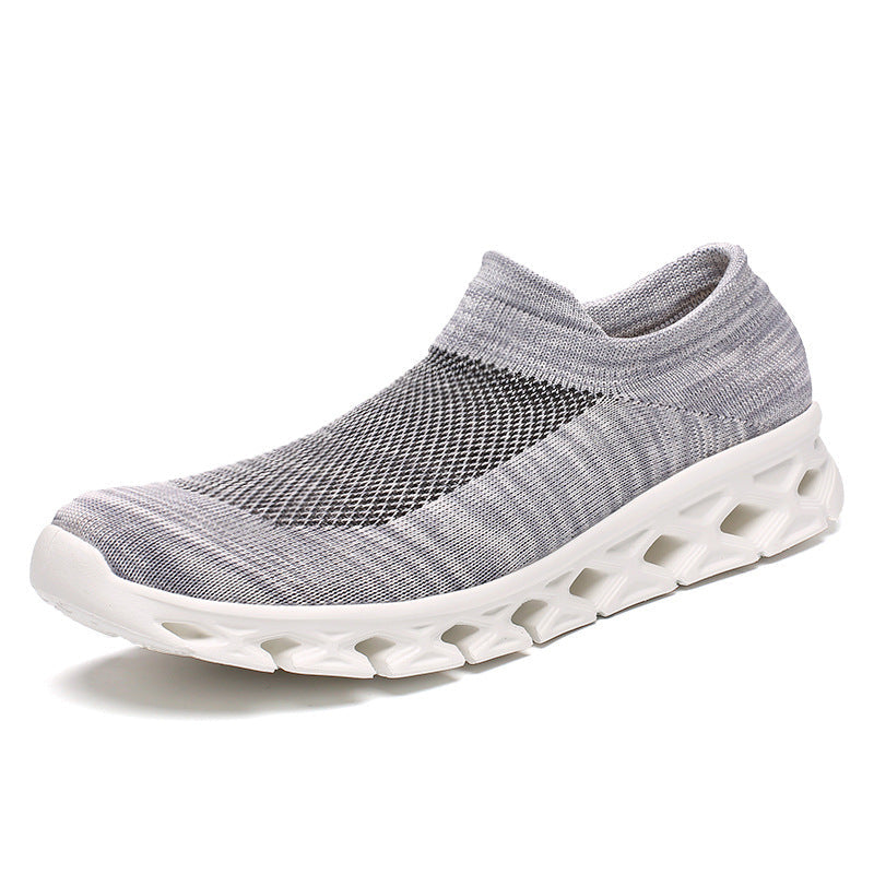 Men Outdoor Walking Flying Woven Breathable Ultra-light Walking Shoes