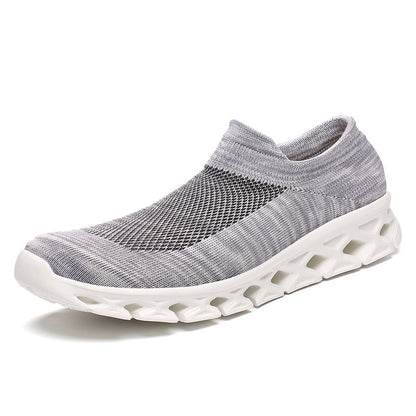 Men Outdoor Walking Flying Woven Breathable Ultra-light Walking Shoes