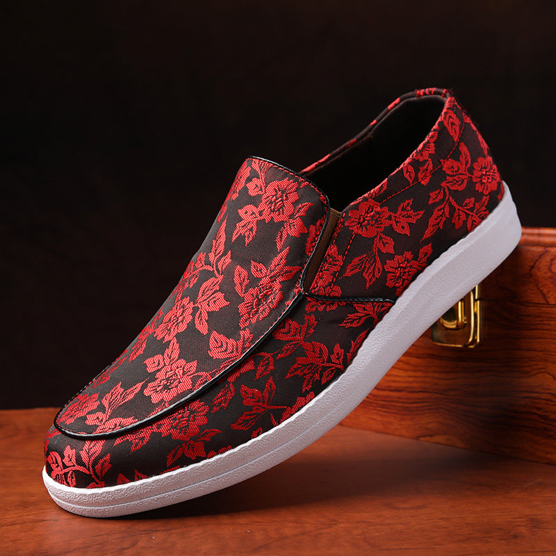Men's embroidered soft and comfortable loafers