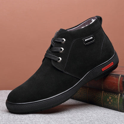 Men's leather & wool warm boots