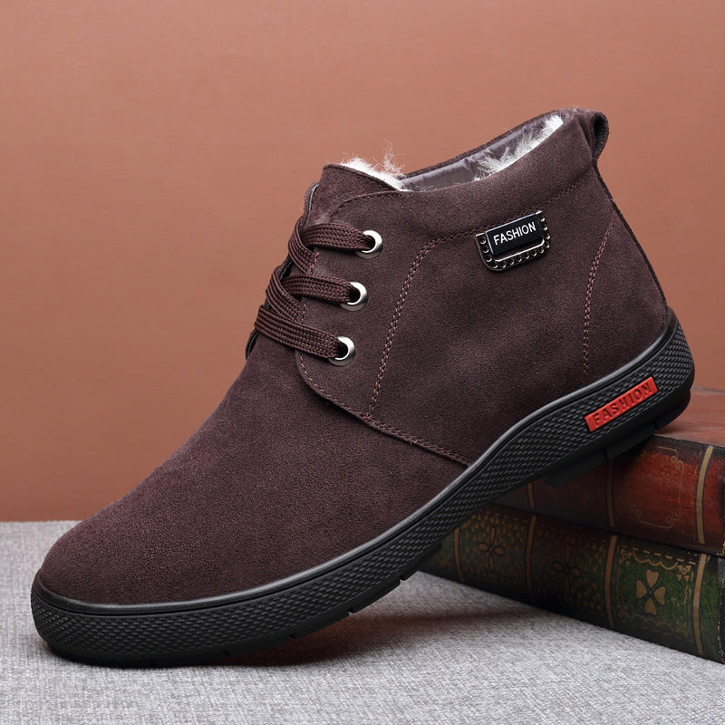 Men's leather & wool warm boots