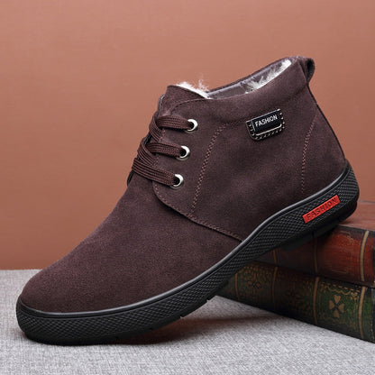 Men's leather & wool warm boots