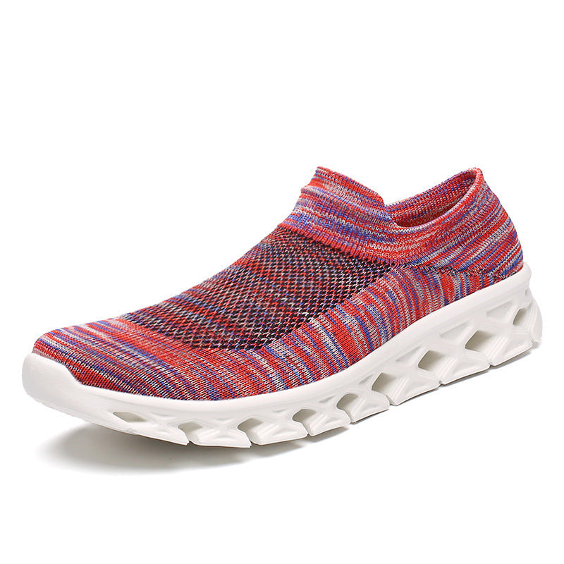 Men Outdoor Walking Flying Woven Breathable Ultra-light Walking Shoes