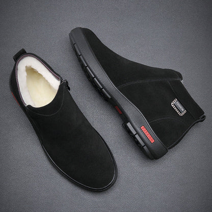 Men's leather & wool warm boots