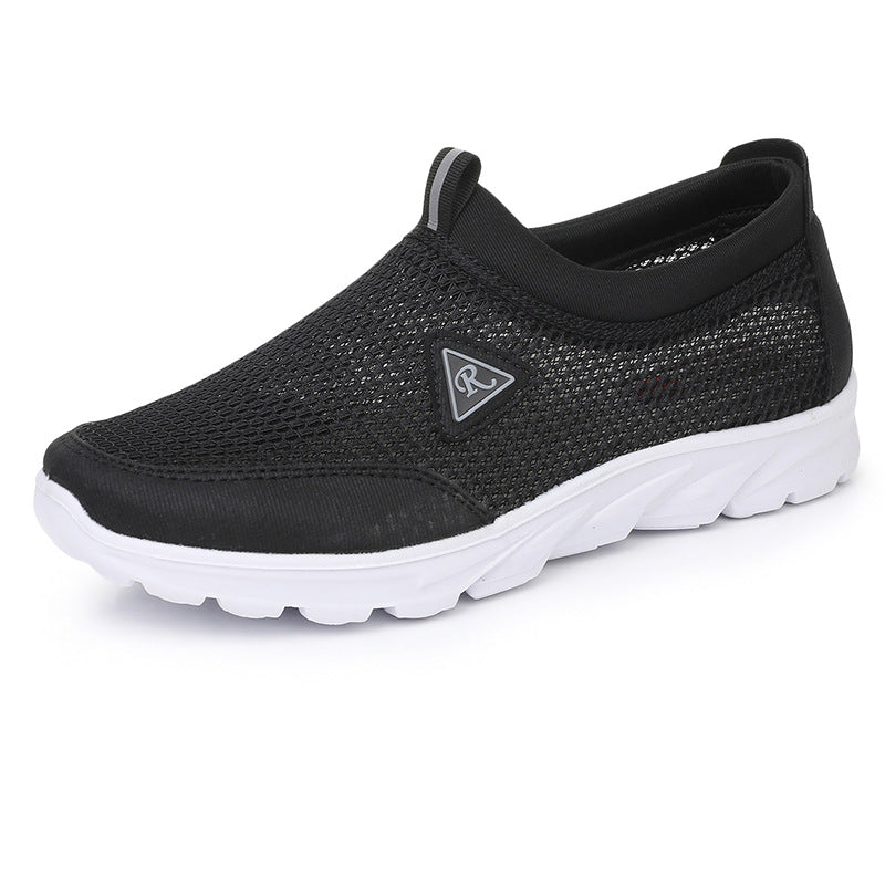 Men's Slip-On Mesh Sneakers with Cushioned Sole and Pull-Tab