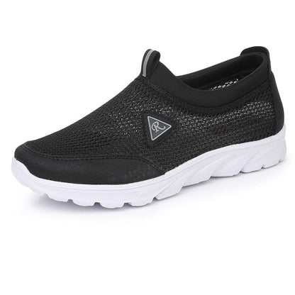 Men's Slip-On Mesh Sneakers with Cushioned Sole and Pull-Tab