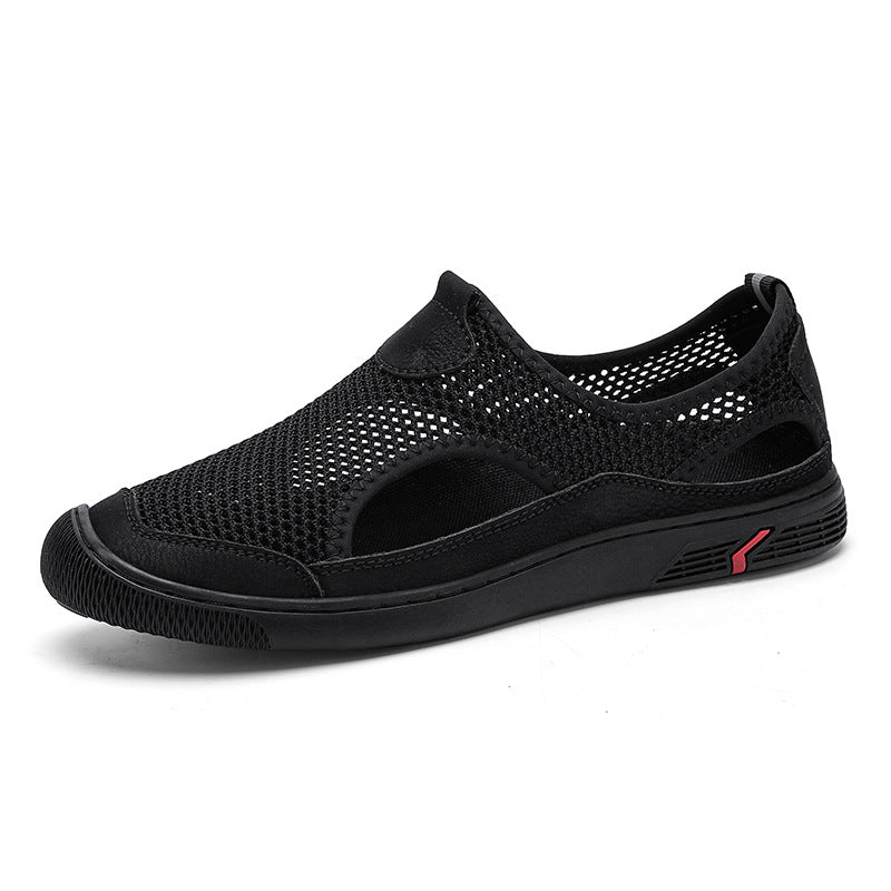 Lightweight Mesh Slip-On Athletic Shoes with Ventilation Panels
