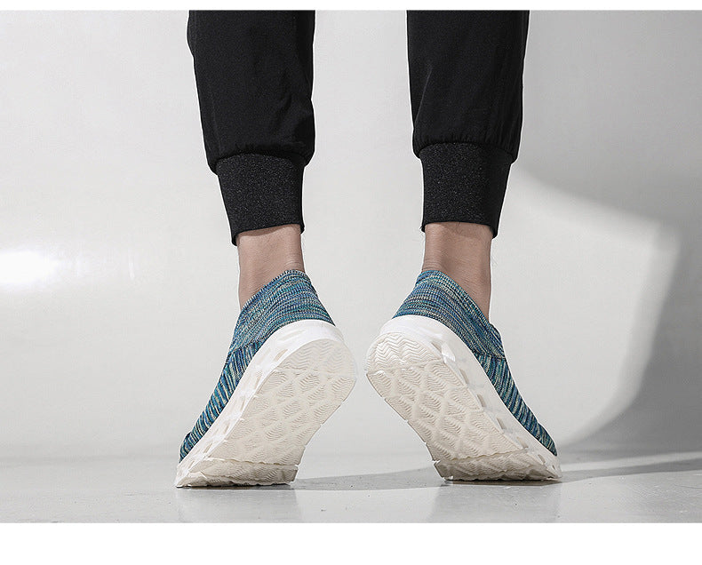 Men Outdoor Walking Flying Woven Breathable Ultra-light Walking Shoes