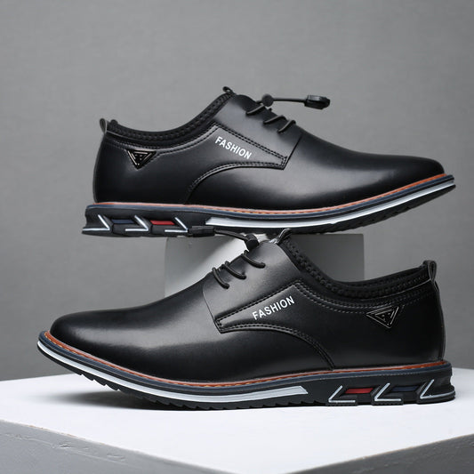Men's Leather Formal Business Slip On Oxford Dress Shoes