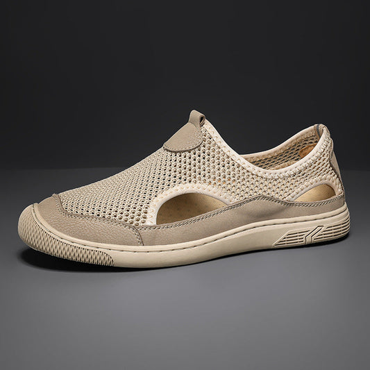 Lightweight Mesh Slip-On Athletic Shoes with Ventilation Panels