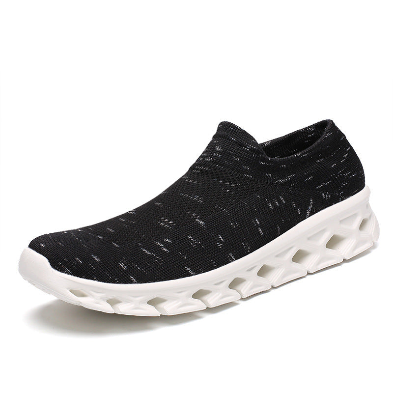 Men Outdoor Walking Flying Woven Breathable Ultra-light Walking Shoes