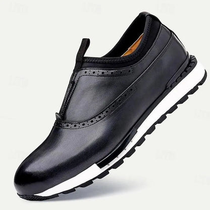Men's Leather Slip-On Sneakers - Free Shipping