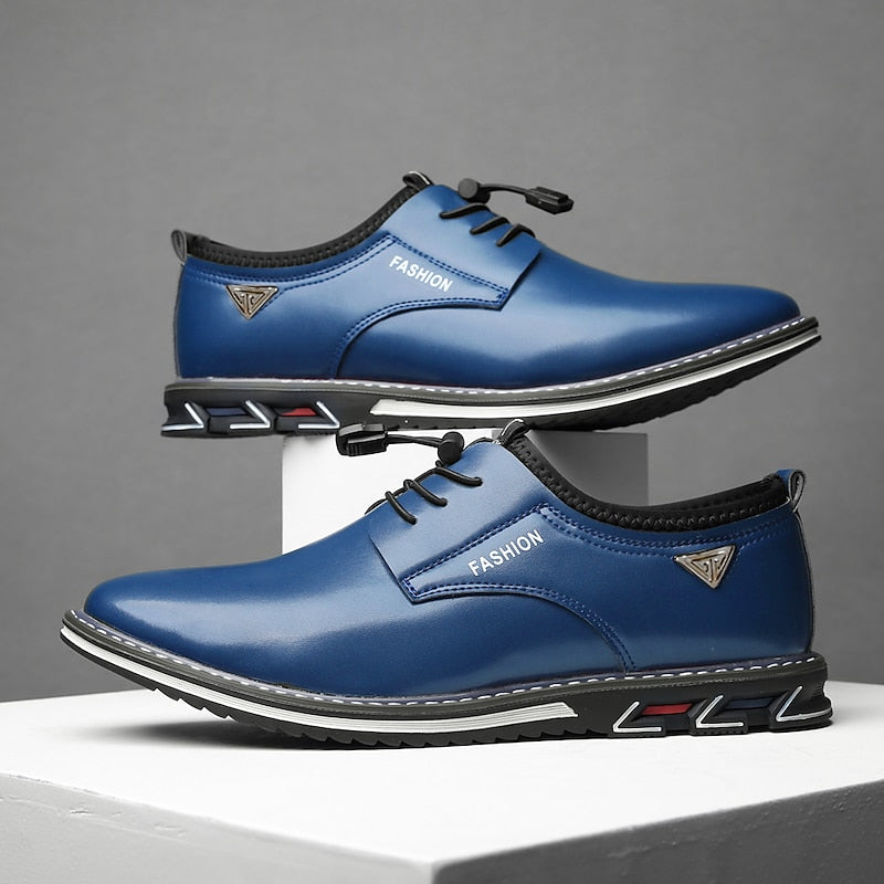 Men's Leather Formal Business Slip On Oxford Dress Shoes