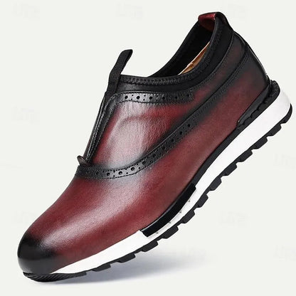 Men's Leather Slip-On Sneakers - Free Shipping