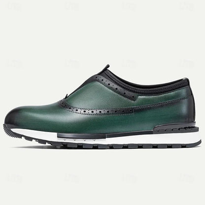 Men's Leather Slip-On Sneakers - Free Shipping