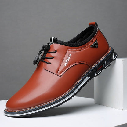 Men's Leather Formal Business Slip On Oxford Dress Shoes