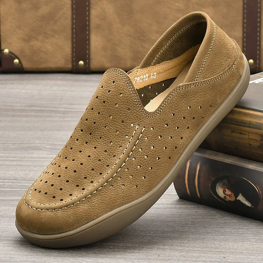Handmade vintage leather slip on shoes