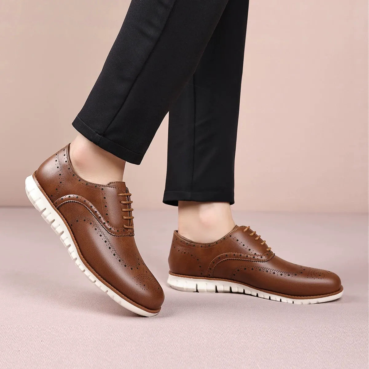 Retro hollow-soled work and casual Oxford leather shoes