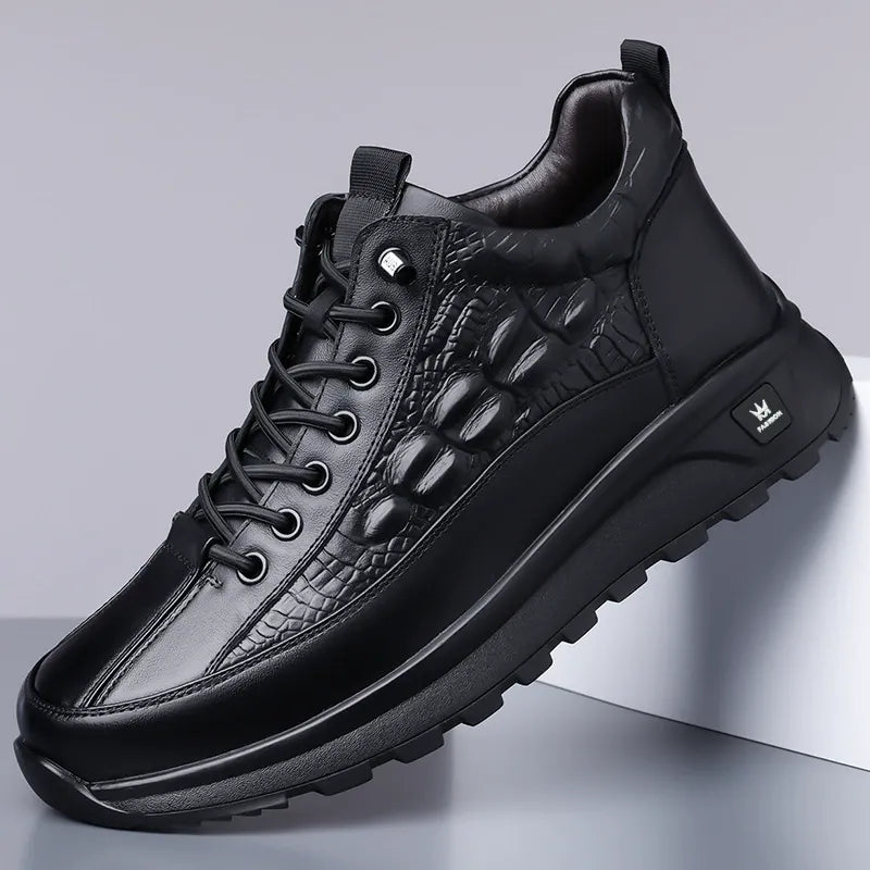 Men's Slip-On Crocodile Leather Sneakers