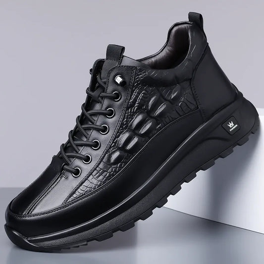 Men's Slip-On Crocodile Leather Sneakers