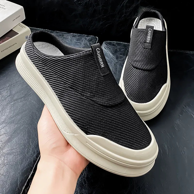 Men's slip-on mesh half-slip shoes