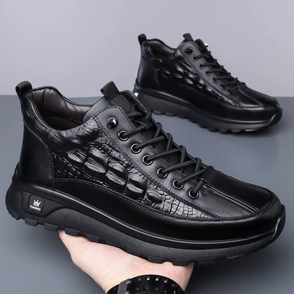 Men's Slip-On Crocodile Leather Sneakers