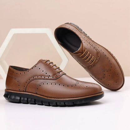 Retro hollow-soled work and casual Oxford leather shoes