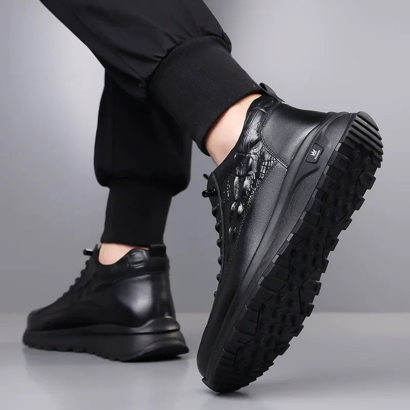 Men's Slip-On Crocodile Leather Sneakers
