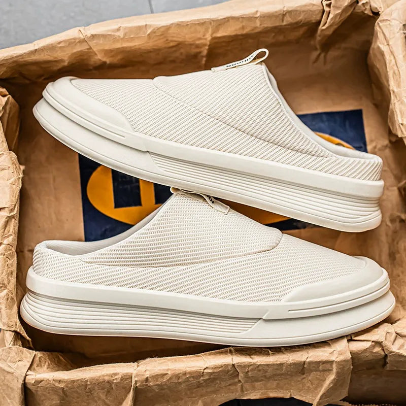 Men's slip-on mesh half-slip shoes