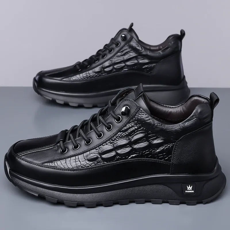 Men's Slip-On Crocodile Leather Sneakers