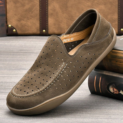 Handmade vintage leather slip on shoes