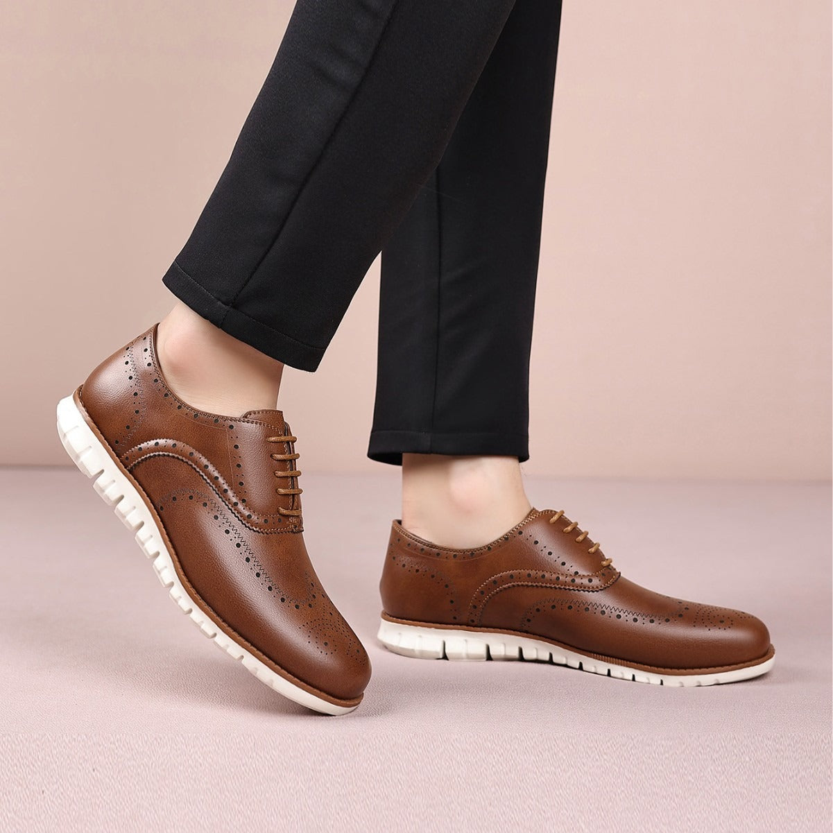 Retro hollow-soled work and casual Oxford leather shoes