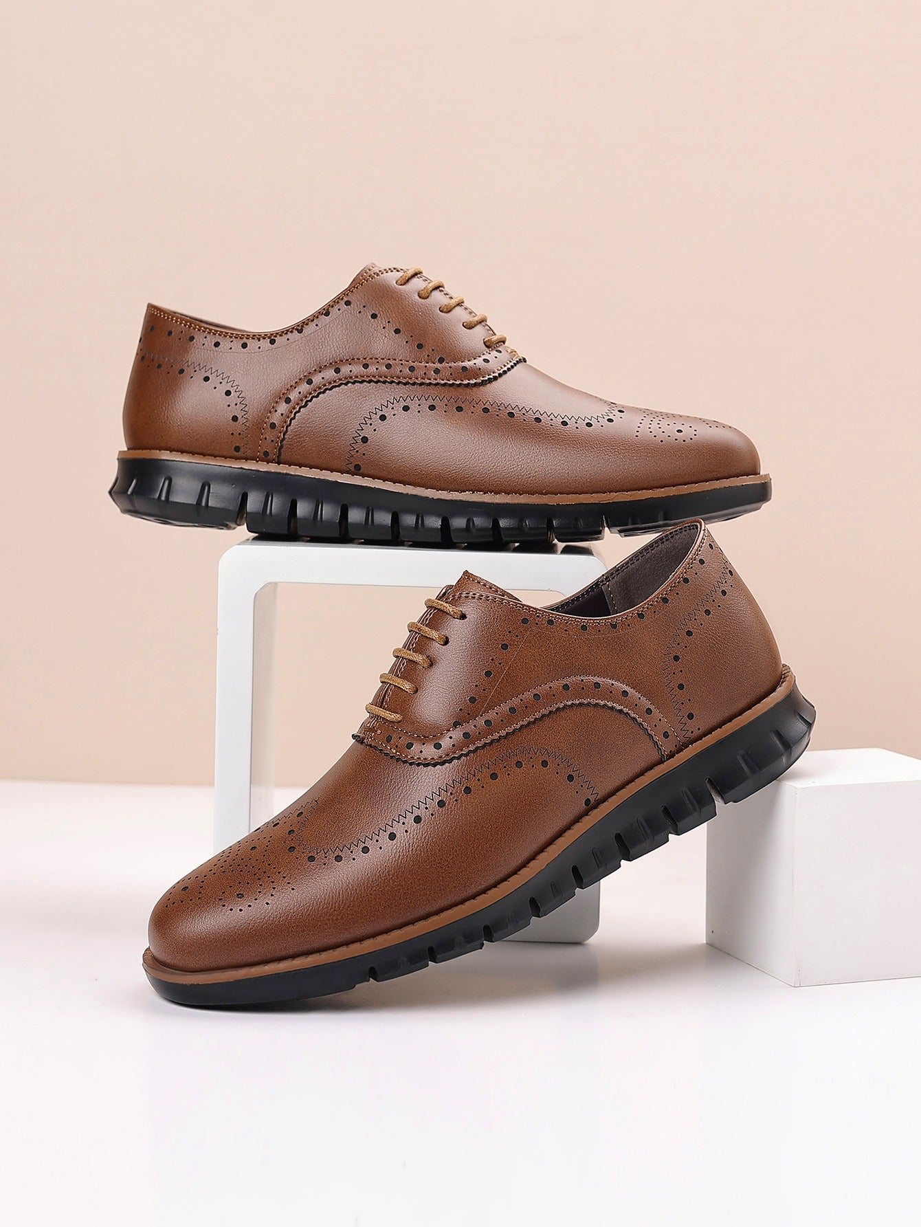 Retro hollow-soled work and casual Oxford leather shoes