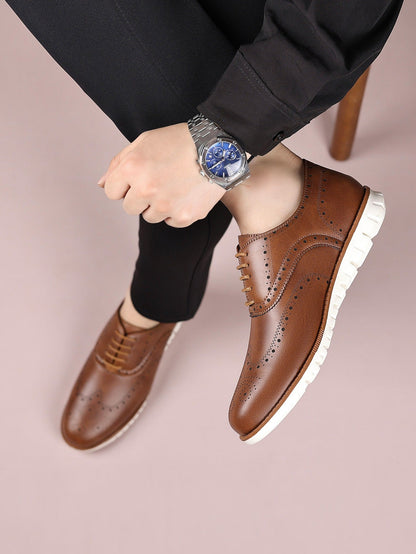 Retro hollow-soled work and casual Oxford leather shoes