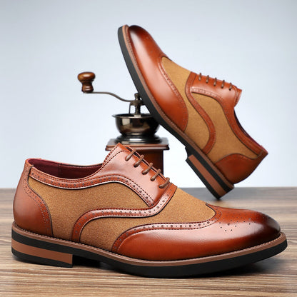 Carved Oxford comfortable breathable shoes