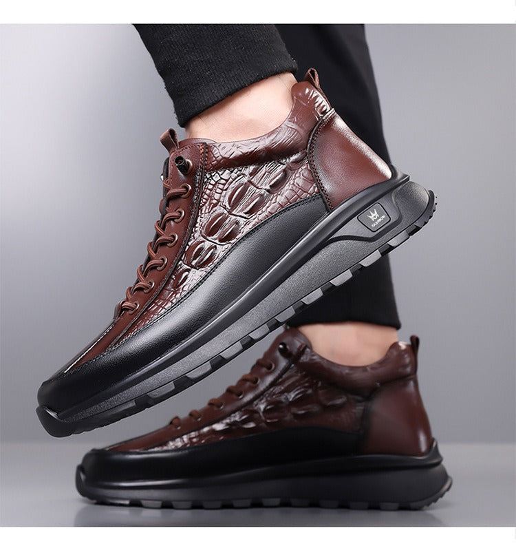 Men's Slip-On Crocodile Leather Sneakers