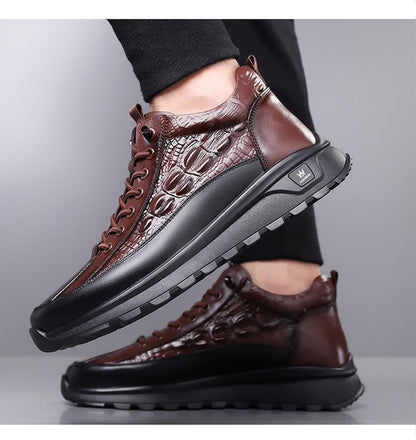 Men's Slip-On Crocodile Leather Sneakers