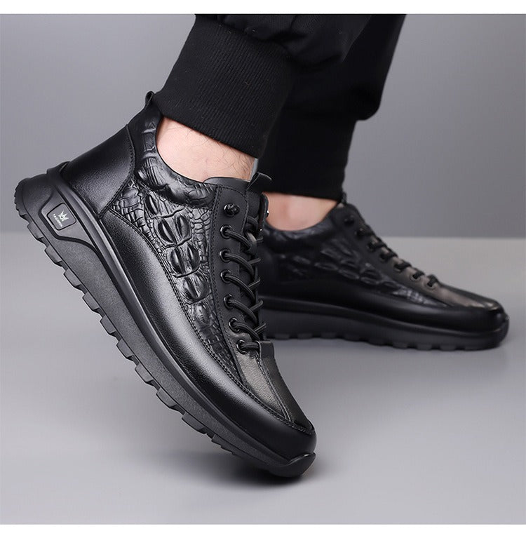 Men's Slip-On Crocodile Leather Sneakers